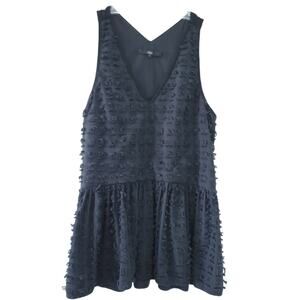 Tibi Sleeveless Blouse Size 4 Black Textured Summer Top Quiet Luxury Shirt